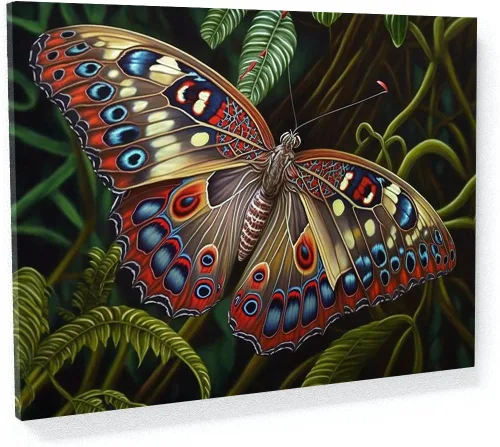 Sense Canvas Lienzo decorativo con diseño de mariposas 2, decoración del hogar, póster pequeño de 16 x 12 pulgadas / 0.75 pulgadas