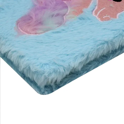 Miniatura 4 de BOLLEY JOSS Cuaderno de unicornio arcoíris para niños, diario de felpa para niñas y adolescentes, bloc de escritura con forro A5, 160 páginas