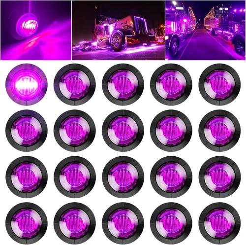 PSEQT Luces LED de marcador de remolque de 3/4 pulgadas, indicadores de holgura lateral, luz trasera, impermeable, para remolque, camión, automóvil,