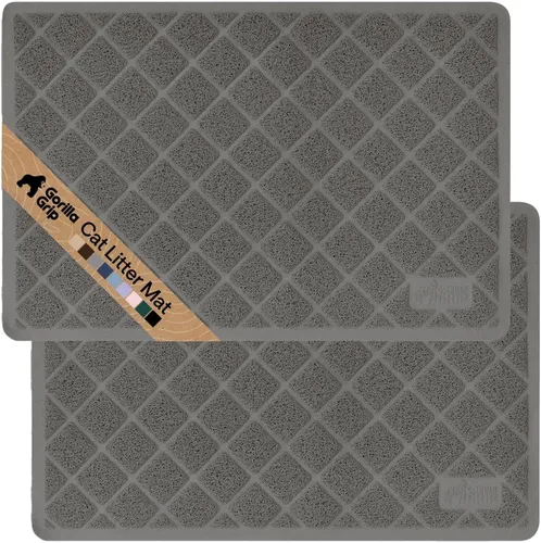 Miniatura 43 de Gorilla Grip - Tapete para atrapar la arena del arenero de gatos, 100% impermeable, fácil de limpiar, respaldo texturizado, suelos más limpios, se