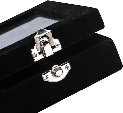 Miniatura 6 de 24 rejillas de terciopelo anillo de cristal pendientes caja de joyería organizador de pendientes soporte de almacenamiento vitrina
