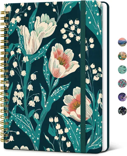 Miniatura 23 de Taja Cuaderno de Diario en Espiral con Líneas para Mujeres, A5 Lindo Cuaderno de Tapa Dura con Rayas Universitarias para Trabajo y Toma de Notas