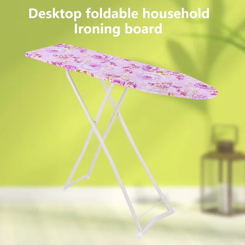 Miniatura 7 de Tabla de planchar, tabla de planchar plegable de tamaño matrimonial con altura ajustable, superficie extra ancha con patrón floral, construcción
