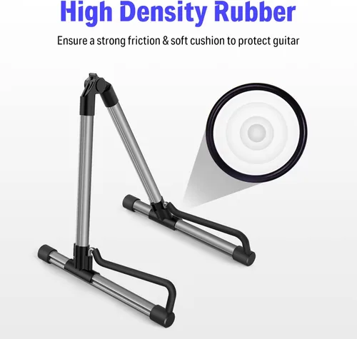 Miniatura 2 de Donner Soporte para Guitarra, Soportes Plegables Ajustables para Guitarra Acústica Eléctrica, Soporte de Viaje de Metal Clásico para Bajo, Gris