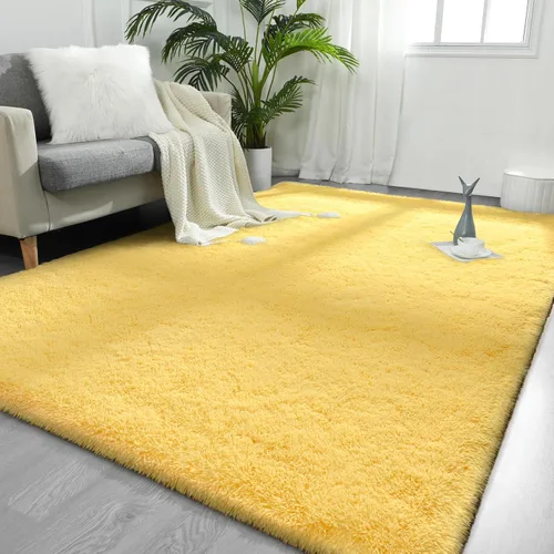 Miniatura 10 de FlyDOIT Alfombras de Área Grandes de 6x9 Pies para Sala de Estar, Alfombra Shaggy Teñida Anudada Rubor Esponjosa Alfombras Decorativas, Alfombras