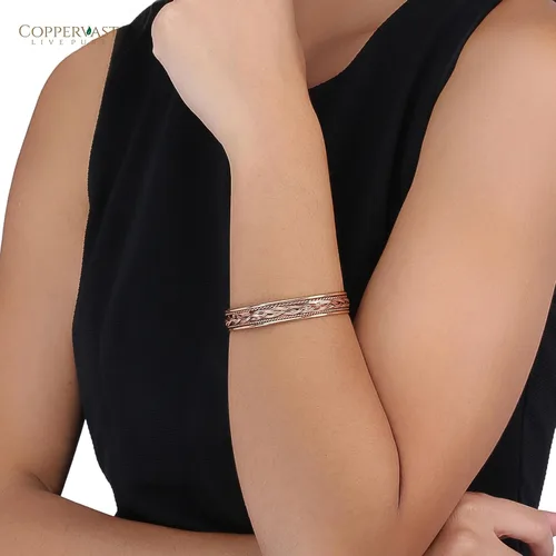 Miniatura 8 de Pulseras de cobre para hombres y mujeres Juego de 3 con caja de regalo Hecho a mano 100% cobre Regalo para mujeres y hombres