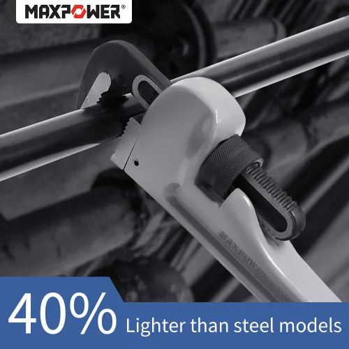 Miniatura 2 de MAXPOWER Llave de tubo de 24 pulgadas Llave de tubo recta de aluminio Llave de plomería de 24 pulgadas para trabajo pesado