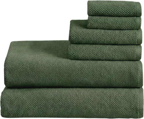 Miniatura 33 de Great Bay Home - Juego de 4 toallas de baño de 54x27, 100% algodón - Toallas absorbentes, de secado rápido y duraderas para decoración del baño