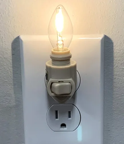 Miniatura 7 de Creative Hobbies Luz nocturna LED blanca con interruptor, luz nocturna de encendido y apagado manual para baño, pasillo, garaje, dormitorio