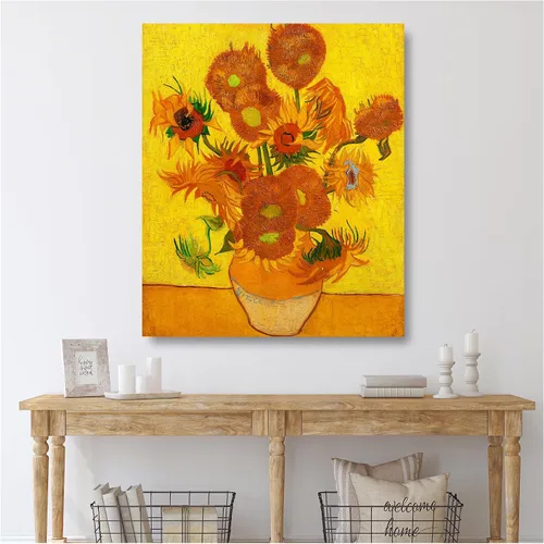 Miniatura 639 de A&T ARTWORK Campo de trigo con cipreses de Van Gogh Las reproducciones de arte clásico mundial, impresiones en lienzo giclée para decoración