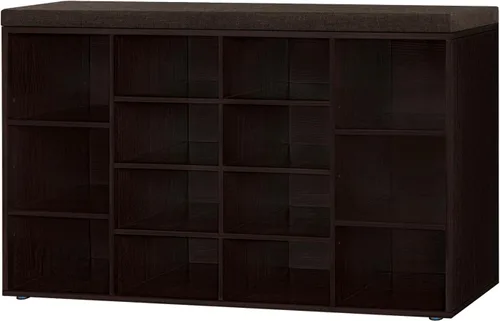 Miniatura 30 de DINZI LVJ Banco de almacenamiento de zapatos con cojín, estante de cubículos con 12 cubículos, estantes ajustables, banco organizador multifuncional
