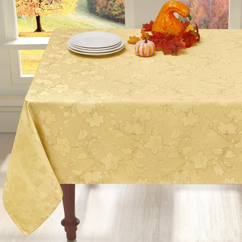 Miniatura 11 de misaya Mantel rectangular de Acción de Gracias, mantel de otoño jacquard impermeable, mantel de tela de damasco para decoración de cosecha