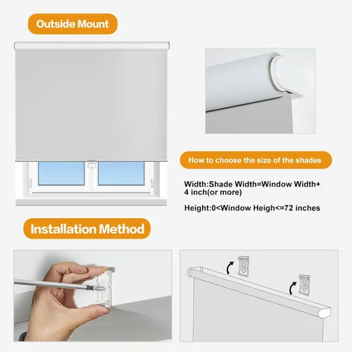 Miniatura 6 de Persilux Persianas Enrollables para Ventana Persianas sin Cordones para Ventana 100% Opacas Persianas Enrollables Protección UV Persianas de Ahorro
