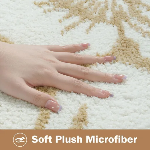Miniatura 4 de Uphome Tapetes de baño para baño, 18 x 26, diseño floral, moderno, antideslizante, suave, lavable a máquina, absorbente, de secado rápido, tapete