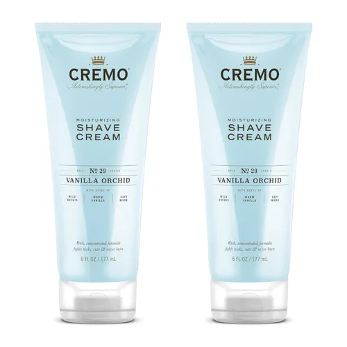 Cremo Crema de afeitar para mujer para piel sensible, hidratante, vainilla y orquídea, crema de afeitado ultra-deslizante para mujeres, combate