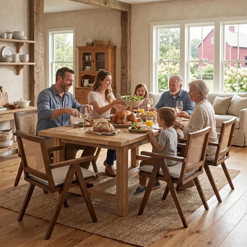 Miniatura 14 de Hyfirm Juego de 2 sillas de comedor de ratán negro, sillas de comedor de madera y caña de granja con asiento de bastón, sillones de cocina de ratán