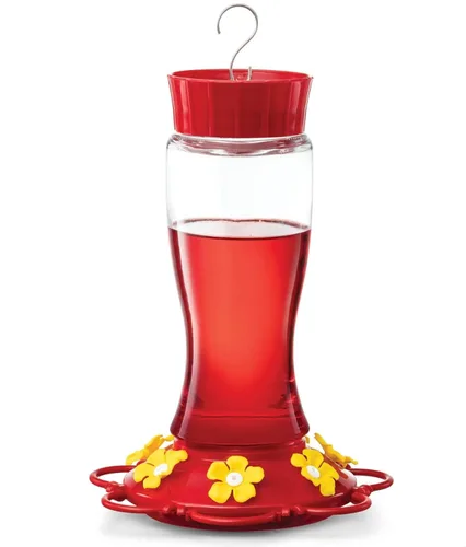 Miniatura 13 de Comedero para colibríes de 10 onzas, juego de 2 comederos de plástico para colibríes para exteriores, con protector de hormigas integrado, perca