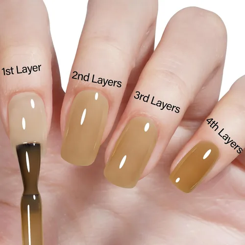 Miniatura 5 de AILLSA Esmalte de uñas de gel amarillo otoñal, esmalte de gel de hojas de otoño, esmalte de gel neutro translúcido nude de larga duración