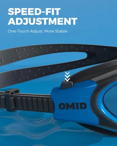 Miniatura 7 de OMID - Gafas de natación polarizadas P2, gafas antivaho para natación para hombres y mujeres adultas Lente ahumada con marco azul negro B5