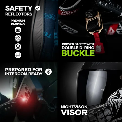 Miniatura 3 de HAX Casco de motocicleta de cara completa para hombres y mujeres adultos, certificado DOT y ECE 22.06, casco de motocross de ventilación avanzada