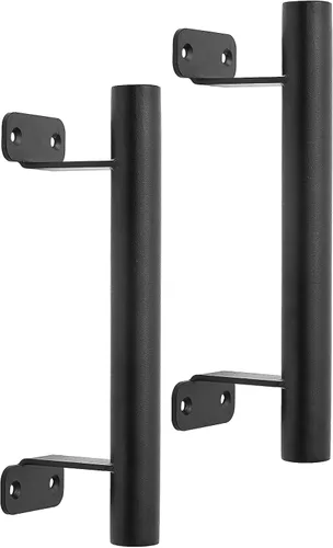Miniatura 2 de Paquete de 2 manijas de puerta corrediza de granero de 9 pulgadas, manijas de hierro con recubrimiento en polvo negro para puertas, garaje, valla al