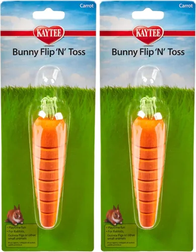 Miniatura 6 de Kaytee Bunny Flip-N-Toss - Zanahoria de juguete para conejos, cobayas y otros animales pequeños