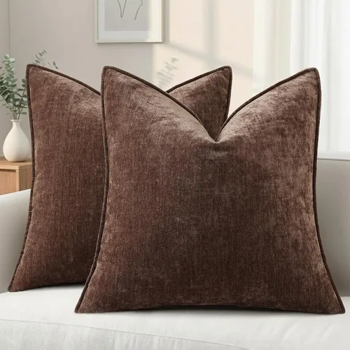 Miniatura 34 de decorUhome - Fundas de Cojín para Sofá 16x16 pulgadas Set de 2, Decorativas Suaves Euro Neutras de Felpilla con Diseño Elegante, Aqua Haze