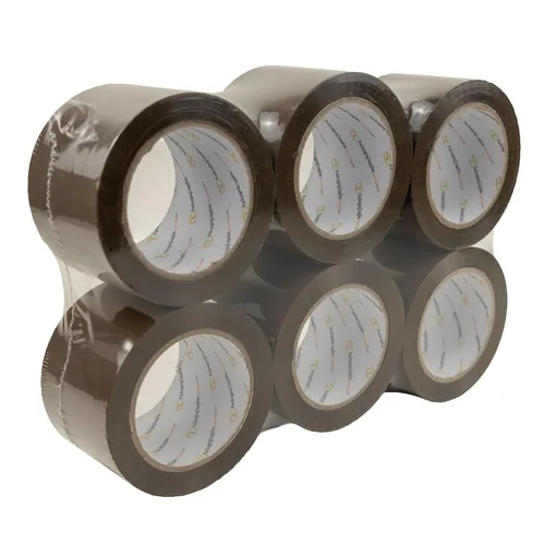 Miniatura 2 de Cinta de embalaje, rollo de cinta de envío, marrón tostado, 3 pulgadas x 110 yardas, paquete de 6 rollos