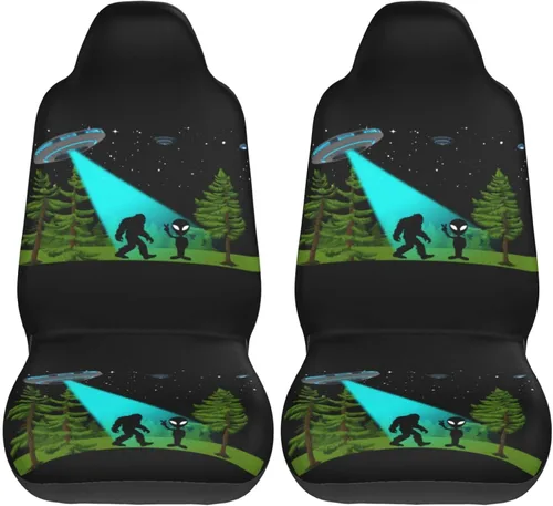 Miniatura 11 de Alien and Bigfoot - Funda de asiento delantero de automóvil para hombres y mujeres, 2 piezas, fundas de asiento automotriz para automóviles, SUV