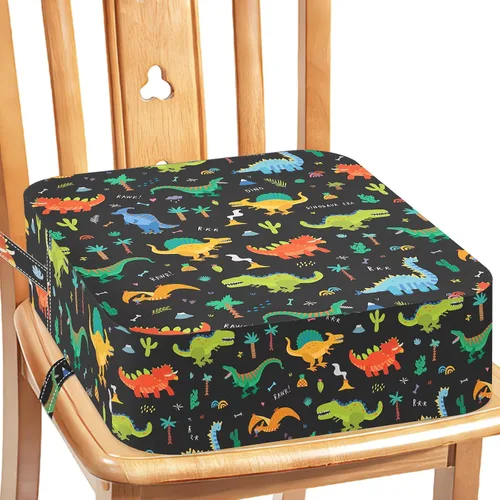 Miniatura 13 de Asiento elevador para niños o niñas, con hebilla de seguridad, lavable, de poliuretano, con 2 correas, para mesa de comedor, cojín elevador