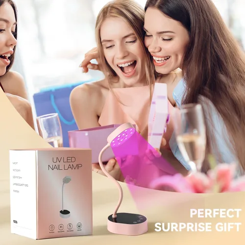 Miniatura 6 de AORAEM Lámpara UV para Uñas, Luz Mini de Cuello de Cisne UV para Uñas de Gel, Lámparas Recargables LED de 36W con 4 Temporizadores y Sensor