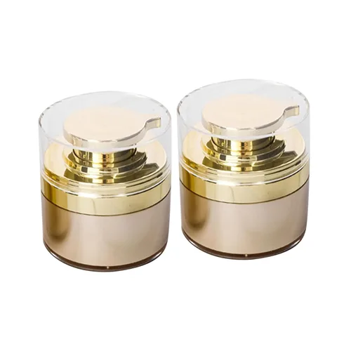 minkissy Contenedor de loción de viaje Contenedores de plástico Frasco de bomba sin aire 2 piezas Tarro de crema tipo Push Loción Dispensador de