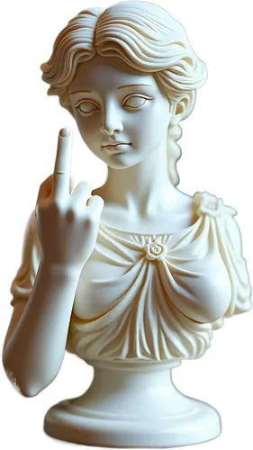 Miniatura 11 de Venus con estatua de actitud, figura de resina de dedo medio sin complejos, decoración de arte moderno atrevida para el hogar y la oficina, estatua
