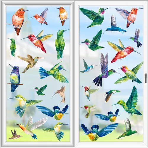 Miniatura 7 de 37 adhesivos anticolisión para ventanas, salva a los pájaros de golpes de ventanas, advierte a los pájaros, color blanco