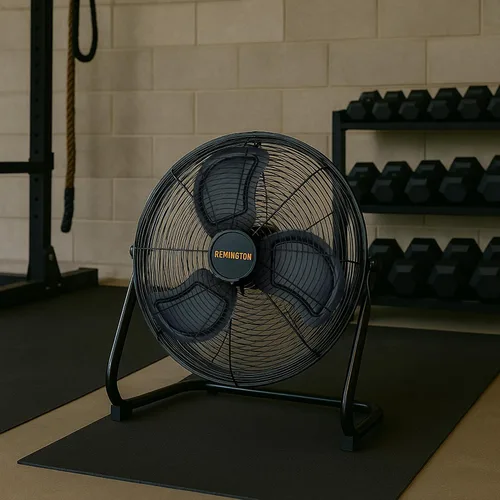 Miniatura 7 de Remington Ventilador de piso de alta velocidad, unidad de refrigeración portátil de 3 velocidades, flujo de aire de metal resistente para grandes