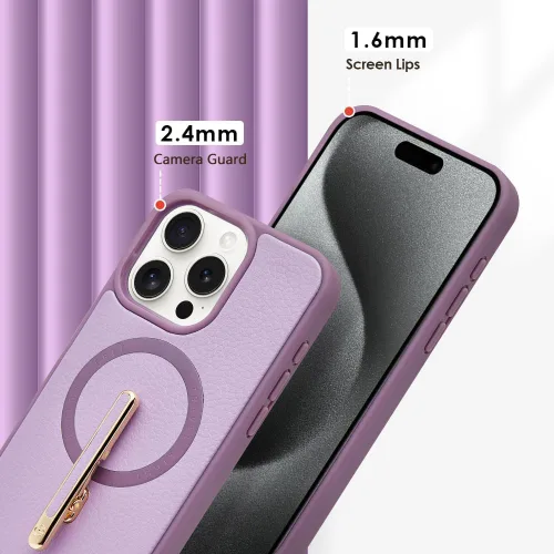 Miniatura 9 de CUSTYPE Funda para iPhone 13 Pro Max de 6.7 pulgadas con soporte, funda de cuero delgada con soporte de 2 vías, compatible con MagSafe, funda