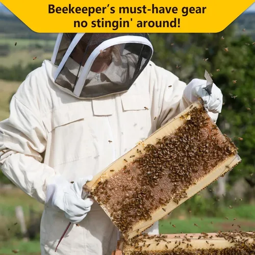 Miniatura 8 de Traje de Abeja, Atuendo de Apicultura Profesional Traje Completo de Apicultor con Capucha y Velo para Hombres y Mujeres Apicultores y Principiantes