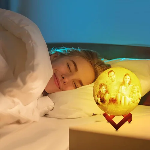Miniatura 2 de Lámpara de luna personalizada, impresión 3D, lámpara de luna con foto personalizada, imagen personalizada, regalo de luz de luna grabada