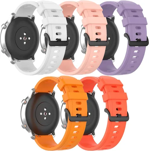Miniatura 8 de QGHXO Banda para Amazfit GTS 4/4 Mini/3/2/2e/ GTR Mini/GTR 1.654 in/Active, Banda de repuesto de silicona suave para Amazfit Bip 3/3 Pro/U Pro/S