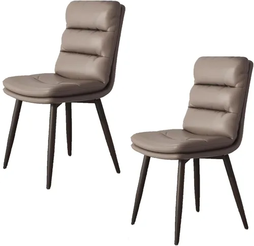 Miniatura 16 de Upholstered Dining Chairs Set of 4, Leather Kitchen Chair with Metal Legs, Dining Room Kitchen Chair with Back for Brown