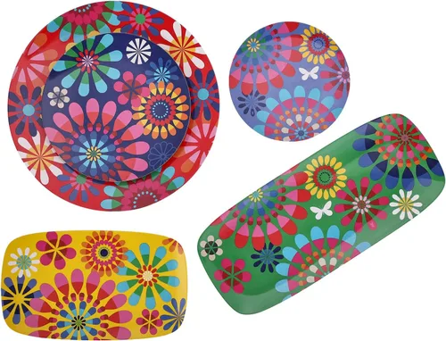 Miniatura 49 de French Bull Juego de 4 platos – Juego de 4 platos de ensalada de melamina de 9 pulgadas – Vajilla de melamina para interiores y exteriores – Foli