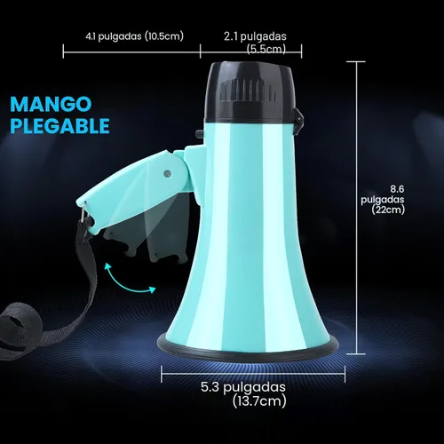 Miniatura 7 de MyMealivos 20W Megaphone Bullhorn, Built in Siren & 240s Recording, 5.4"×8.6" Portable Megaphone with Volume Control Cover Up to 300 feet+ for Verde