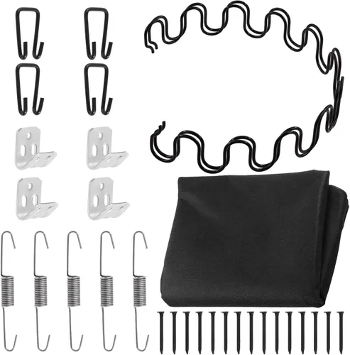 Miniatura 9 de Juego de reparación de sofá de 31 piezas, resortes sin hundimiento de 16 pulgadas, clips en S, ganchos, resortes de tensión de doble gancho, clavos