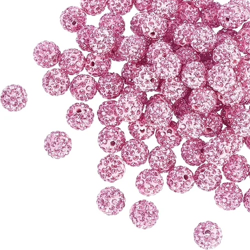 Miniatura 28 de Pandahall - Bolas de arcilla de 10 mm, tipo discoteca con 100 unidades, cuentas de polímero de arcilla con diamantes de imitación, creaciones Azul