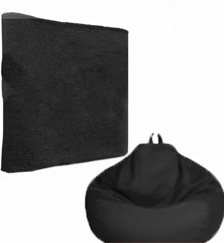 Funda grande de lino y algodón para sofá, asiento de esquina, puf para salón, otomano, puff relajante (color negro, tamaño: 27.6 in, funda)