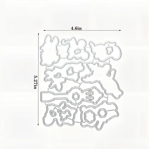 Miniatura 3 de FA La La La - Juego de sellos y troqueles de silicona transparente para hacer tarjetas, plantillas de corte para álbumes de recortes, álbum