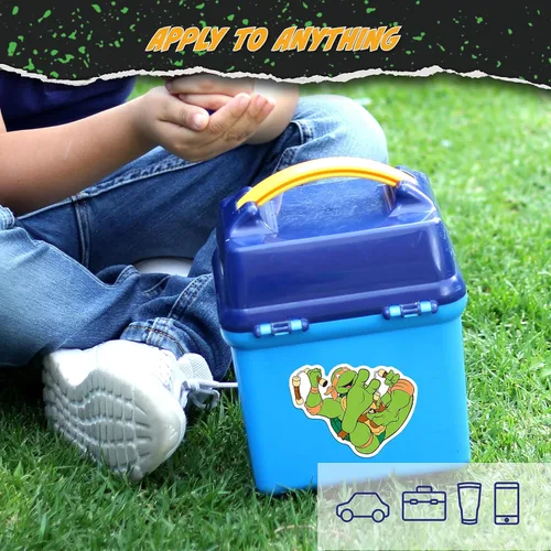Miniatura 5 de TMNT Teenage Mutant Ninja Turtles Mikey - Juego de 3 calcomanías de tortuga ninja Michelangelo para coche, botella de agua, bicicleta, casco, Miguel