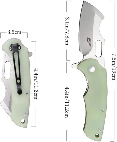 Miniatura 2 de Eafengrow Navajas de bolsillo D2 y mango G10, cuchillo plegable para acampar, mini cuchillo de bolsillo para exteriores, herramienta de Jade