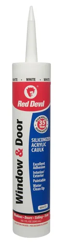 Miniatura 10 de Red Devil 084620 Calafateo acrílico de silicona para ventanas y puertas, almendra blanquecina, impermeable, 10.1 onzas, paquete de 1, fabricado