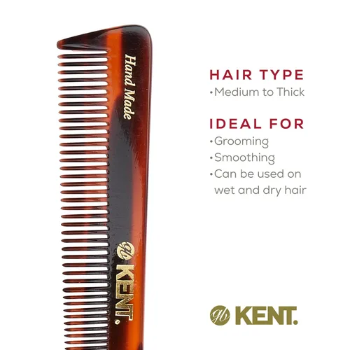 Miniatura 6 de Kent Peine de doble diente 4T de 6 pulgadas - Apósito de dientes finos y anchos, peine de aseo para cabello, barba, bigote. Estilo grueso y fino
